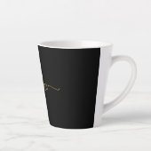 Naam minimalistisch zwart-wit en goudmonogram latte mok (Rechts)