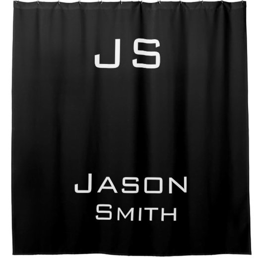  naam, minimalistische initialen douchegordijn (Voorkant)