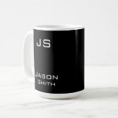 naam, minimalistische initialen koffiemok (Voorkant links)