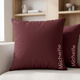 Naam Minimalistische Luxe Bourgondië & Roze Kussen