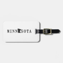 Naam Minnesota met State Shaped Letter Bagagelabel