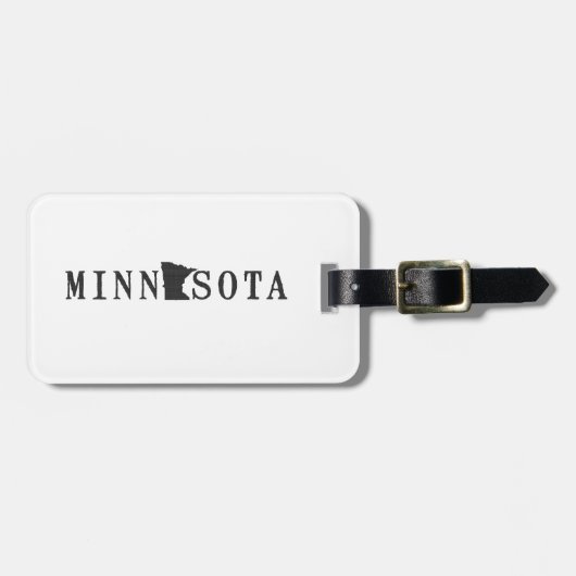 Naam Minnesota met State Shaped Letter Bagagelabel (Voorkant horizontaal)