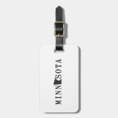 Naam Minnesota met State Shaped Letter Bagagelabel (Voorkant verticaal)