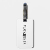 Naam Minnesota met State Shaped Letter Bagagelabel (Achterkant verticaal)