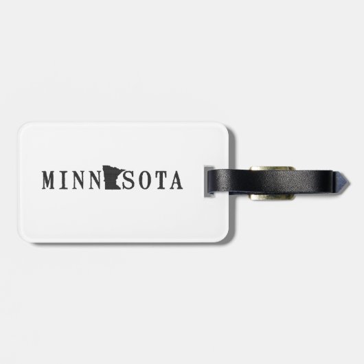 Naam Minnesota met State Shaped Letter Bagagelabel (Achterkant horizontaal)