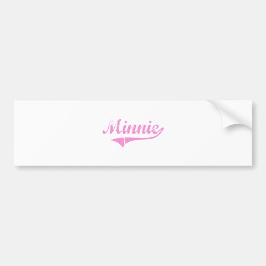 Naam minnie Classic stijl Bumpersticker (Voorkant)