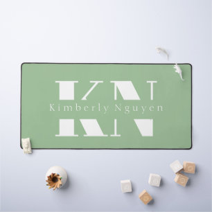 Naam mintgroen kalligrafiescript bureaumat