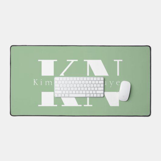 Naam mintgroen kalligrafiescript bureaumat (Keyboard & Muis)