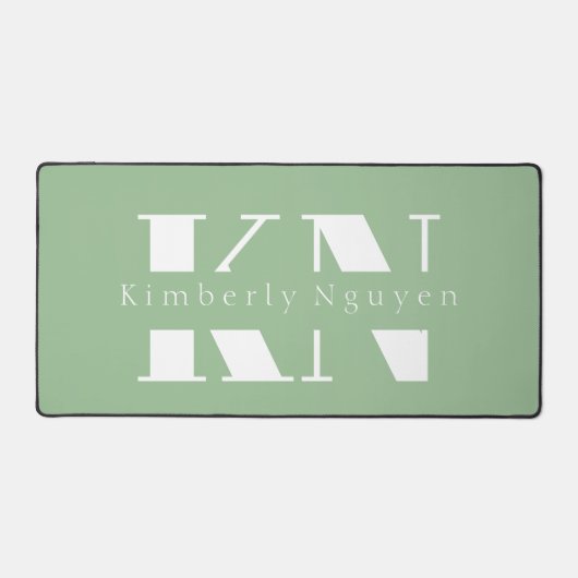 Naam mintgroen kalligrafiescript bureaumat (Voorkant)