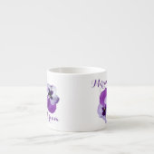  naam Miriam  paarse pansy flora Espresso Kop (Voorkant)