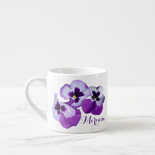 naam Miriam paarse pansy flora Espresso Kop