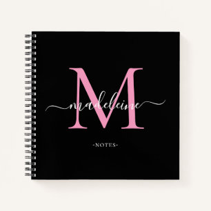 Naam modern ballet Slipper roze monogram Notitieboek