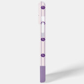 Naam Modern Blush & Violet Stripes Bloempatroon Case-Mate iPhone Case (Achterkant / Links)