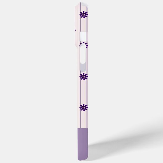 Naam Modern Blush & Violet Stripes Bloempatroon Case-Mate iPhone Case (Achterkant / Links)