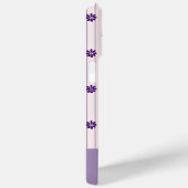 Naam Modern Blush & Violet Stripes Bloempatroon Case-Mate iPhone Case (Achterkant / Rechts)