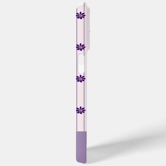 Naam Modern Blush & Violet Stripes Bloempatroon Case-Mate iPhone Case (Achterkant / Rechts)