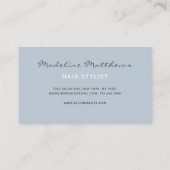 Naam modern Chic Dusty Blue Hair Stylist Script Visitekaartje (Achterkant)