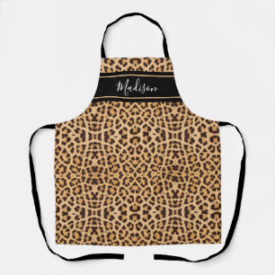 Naam modern Chic Leopard Animal Print Monogram Schort