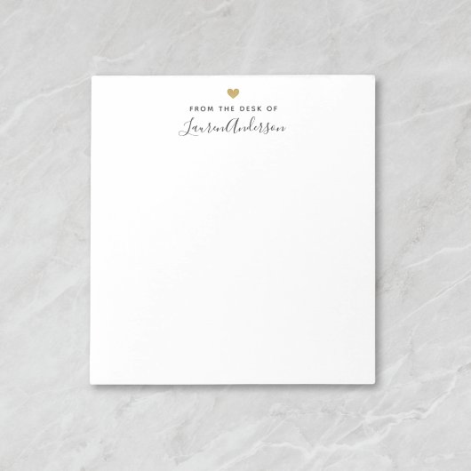 Naam Modern Gold Heart Calligrafie Notitieblok