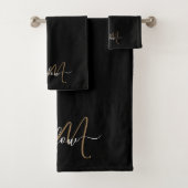 Naam modern Gold Monogram Bad Handdoek (Insitu)