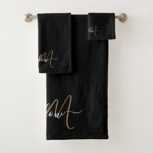 Naam modern Gold Monogram Bad Handdoek