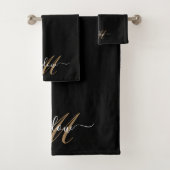 Naam modern Gold Monogram Bad Handdoek (Insitu)
