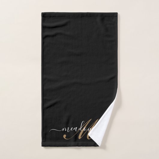 Naam modern Gold Monogram Bad Handdoek (Handdoek)
