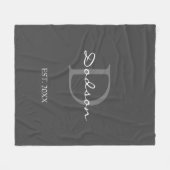 Naam modern grijs script fleece deken (Voorkant (Horizontaal))