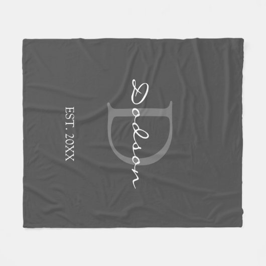 Naam modern grijs script fleece deken (Voorkant (Horizontaal))