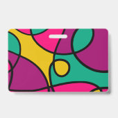 Naam modern kleurrijk dagzorgcentrum badge (Achterkant)