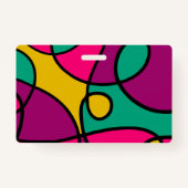 Naam modern kleurrijk dagzorgcentrum badge (Achterkant)