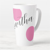 Naam Modern Large Pink Polka Dots Latte Mok (Rechterhoek)