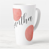 Naam Modern Large Roos Gold Waterverf Polka Dots Latte Mok (Rechterhoek)