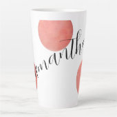 Naam Modern Large Roos Gold Waterverf Polka Dots Latte Mok (Voorkant)