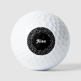 Naam Modern Leuk Polka Dot Zwart-wit Golfballen