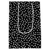 Naam Modern Leuk Polka Dot Zwart-wit Medium Cadeauzakje (Achterkant)