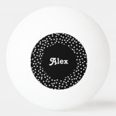 Naam Modern Leuk Polka Dot Zwart-wit Pingpongbal (Voorkant)