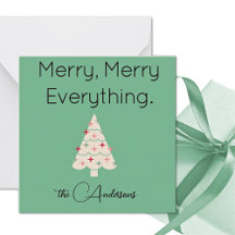 Naam || Modern Merry Mini Kerst Platte Notitiekaar
