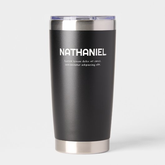 Naam Modern Minimaal Zwart Geïsoleerde Drinkbeker (Voorkant)