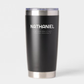 Naam Modern Minimaal Zwart Geïsoleerde Drinkbeker (Achterkant)
