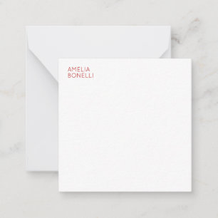 Naam Modern Minimalist Professional Plain White Notitiekaartje
