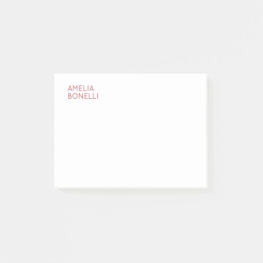 Naam Modern Minimalist Professional Plain White Post-it® Notes (Voorkant)