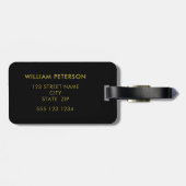 Naam modern monogram bagagelabel (Achterkant horizontaal)