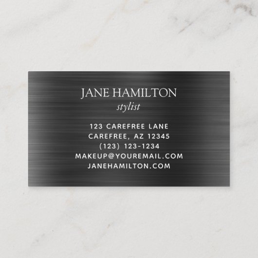 Naam modern Monogram Initiaal Visitekaartje (Achterkant)