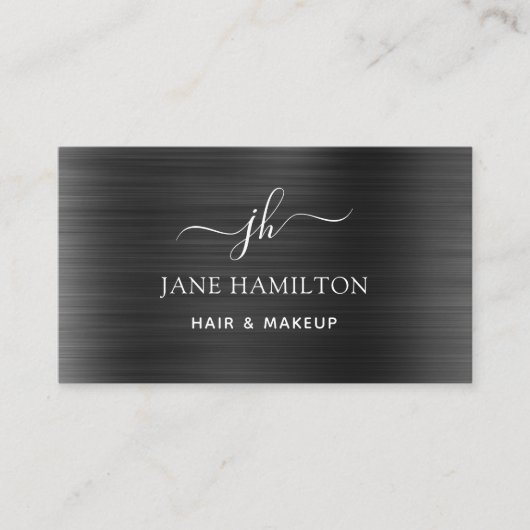 Naam modern Monogram Initiaal Visitekaartje (Voorkant)