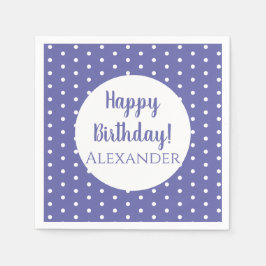 Naam Modern Paarse Polka Dots Birthday Party Servet