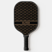 Naam Modern Patroon op zwart Pickleball Paddle (Voorkant)