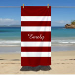 Naam Modern Red Striped Pattern Strandlaken<br><div class="desc">Naam Modern Red Striped Pattern Beach Towel.</div>