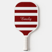 Naam modern rood script pickleball paddle (Achterkant)