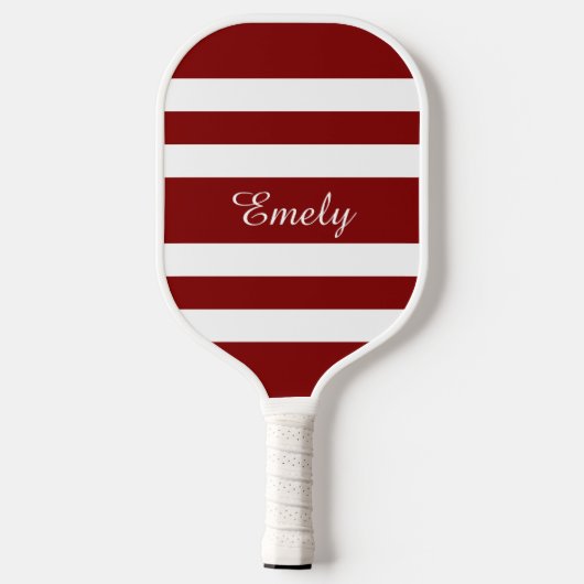 Naam modern rood script pickleball paddle (Achterkant)